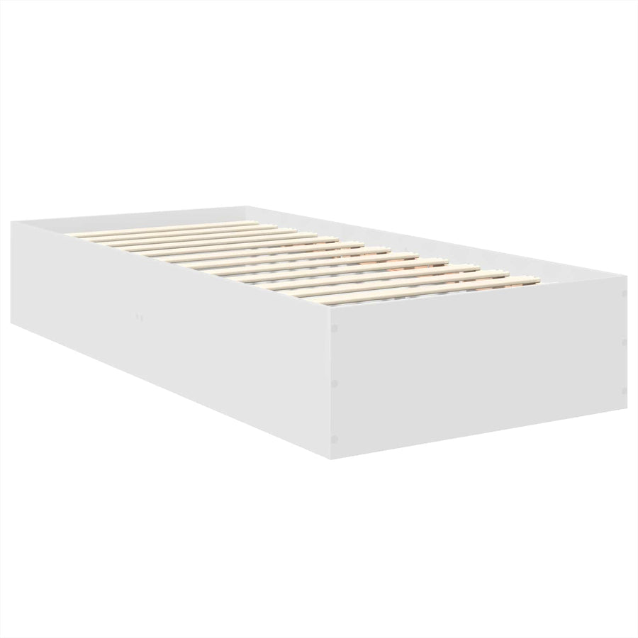 Bedframe met hoofdeinde Wit 90 x 190 cm Bewerkt hout