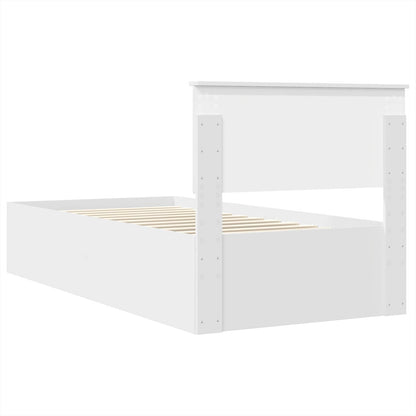 Bedframe met hoofdeinde Wit 90 x 190 cm Bewerkt hout