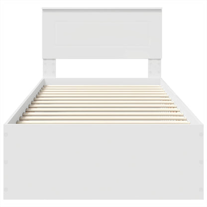 Bedframe met hoofdeinde Wit 90 x 190 cm Bewerkt hout