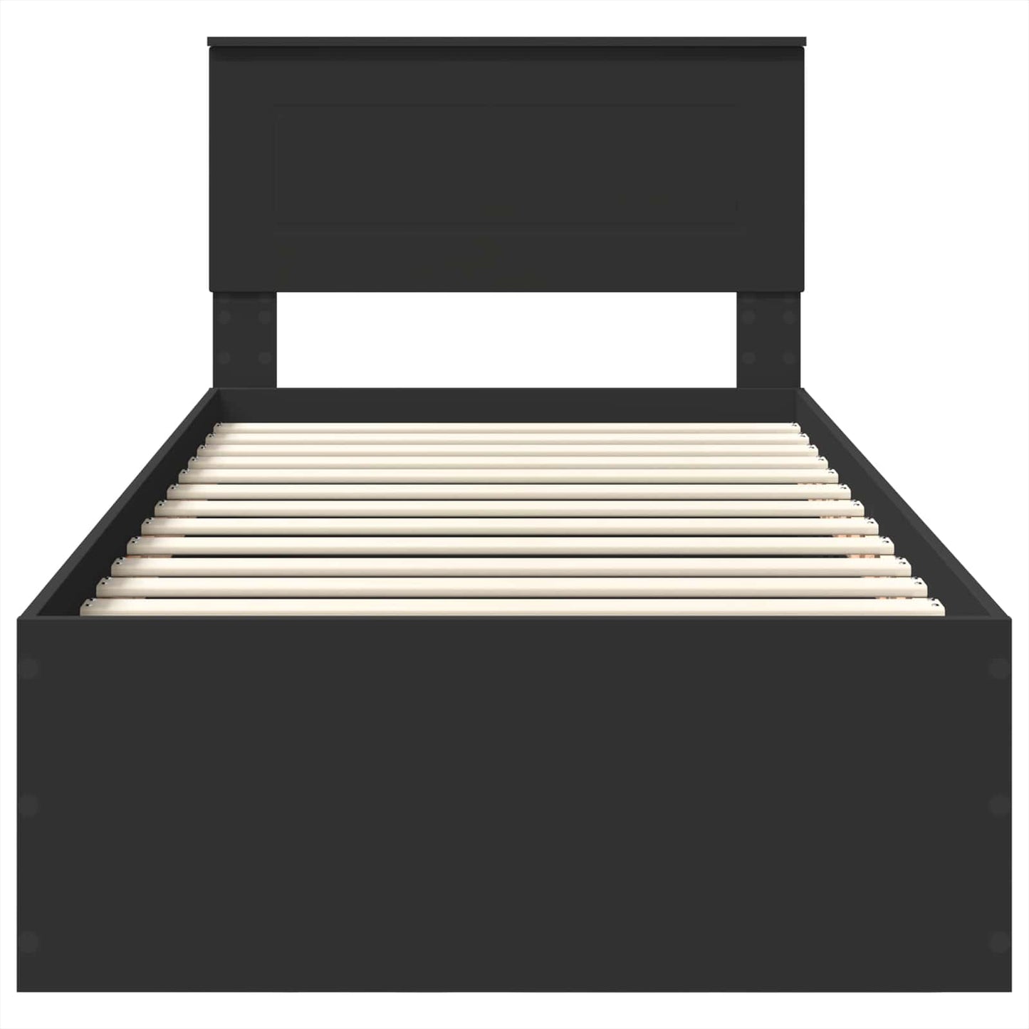 Bedframe met hoofdeinde Zwart 90 x 190 cm Bewerkt hout