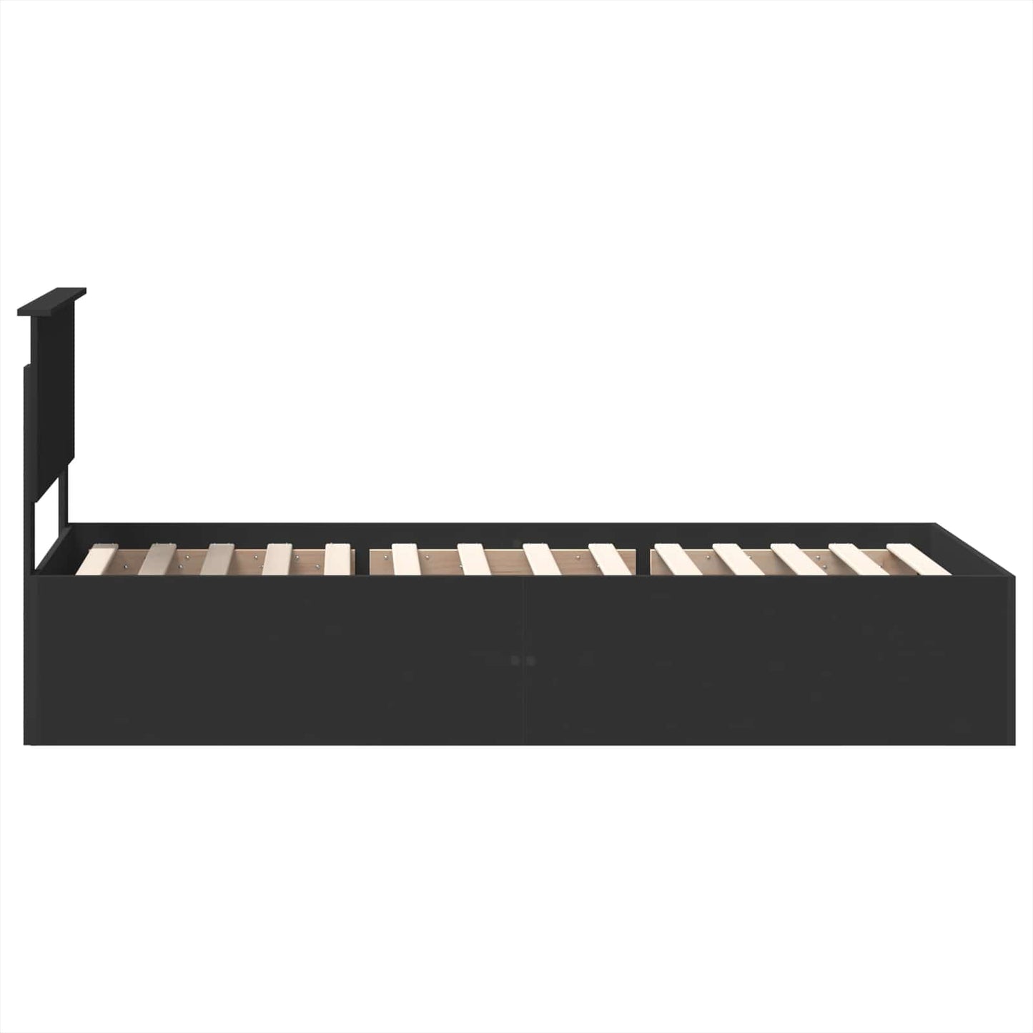 Bedframe met hoofdeinde Zwart 90 x 190 cm Bewerkt hout