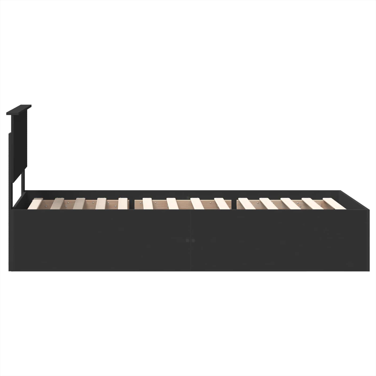 Bedframe met hoofdeinde Zwart 90 x 190 cm Bewerkt hout