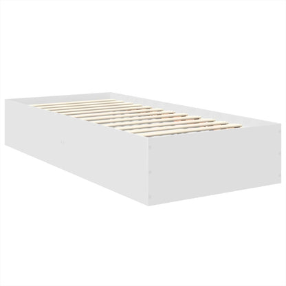 Bedframe met hoofdeinde Wit 75 x 190 cm Bewerkt hout