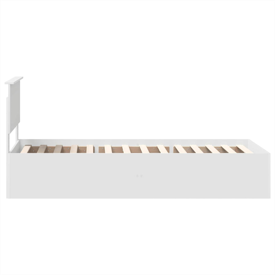 Bedframe met hoofdeinde Wit 75 x 190 cm Bewerkt hout