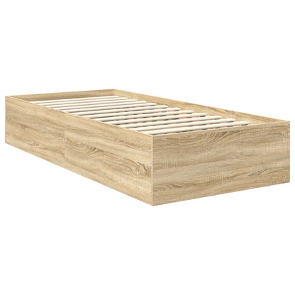 Bedframe met hoofdeinde Sonoma Eiken 75 x 190 cm Bewerkt hout