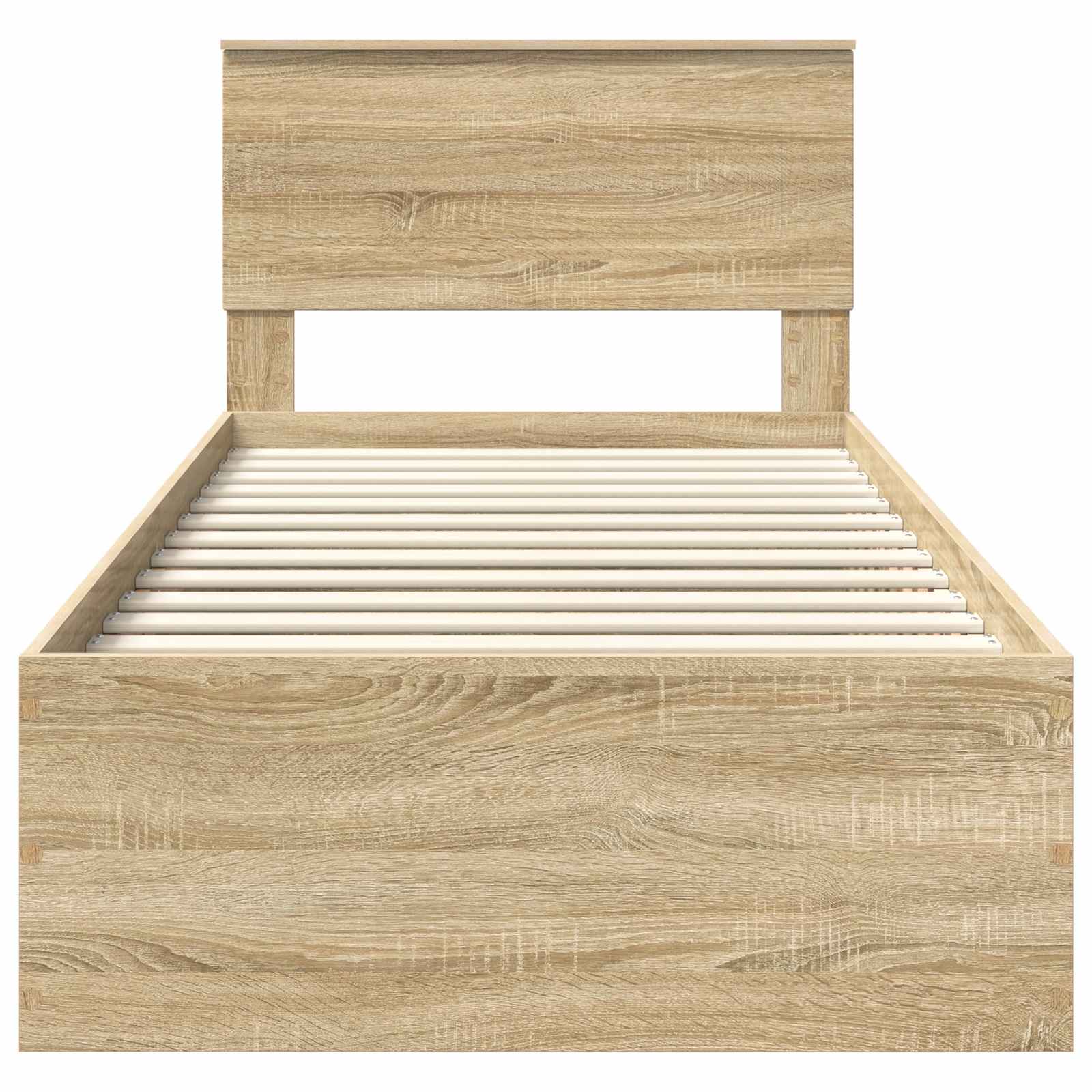 Bedframe met hoofdeinde Sonoma Eiken 75 x 190 cm Bewerkt hout