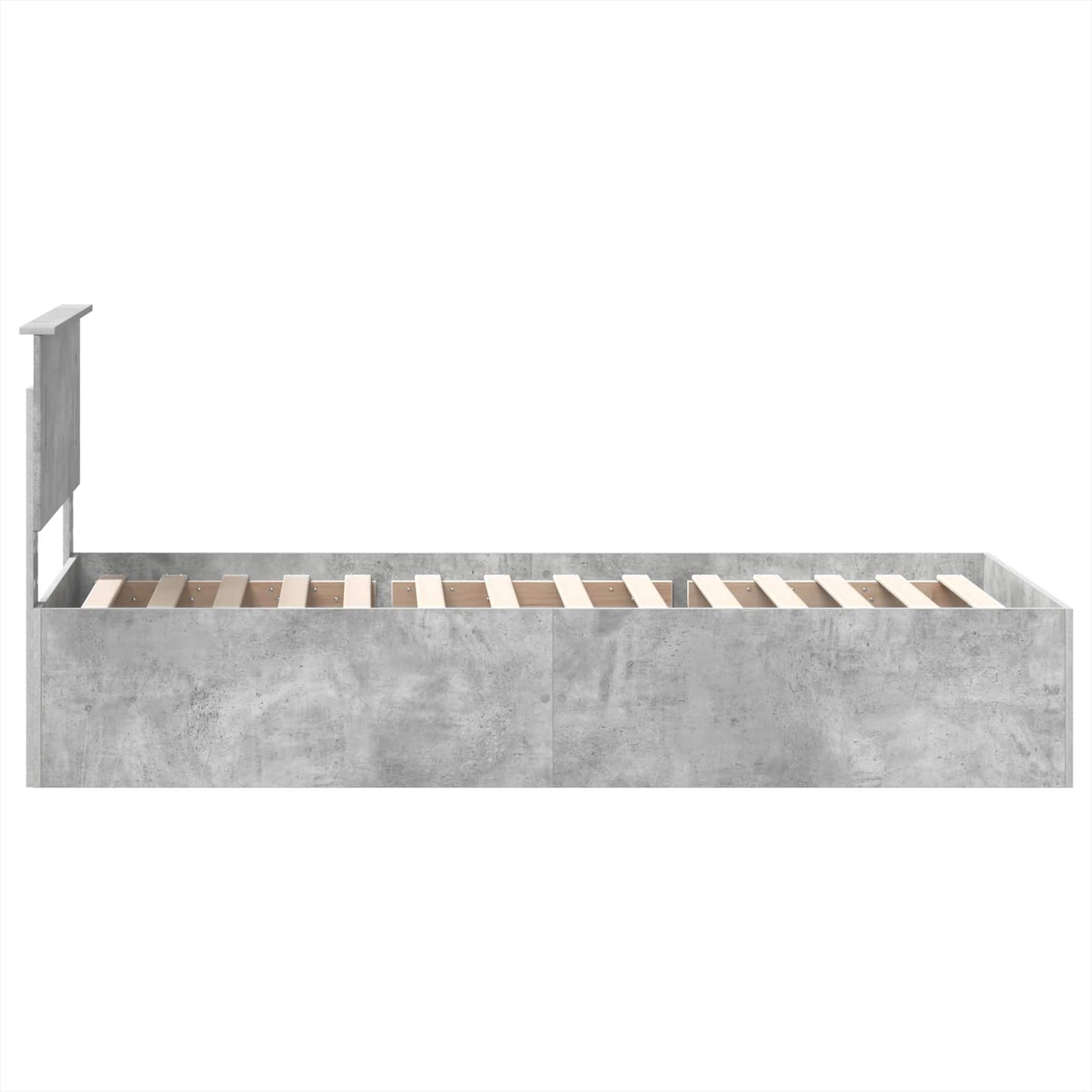Bedframe met hoofdeinde Beton Grijs 75 x 190 cm Bewerkt hout