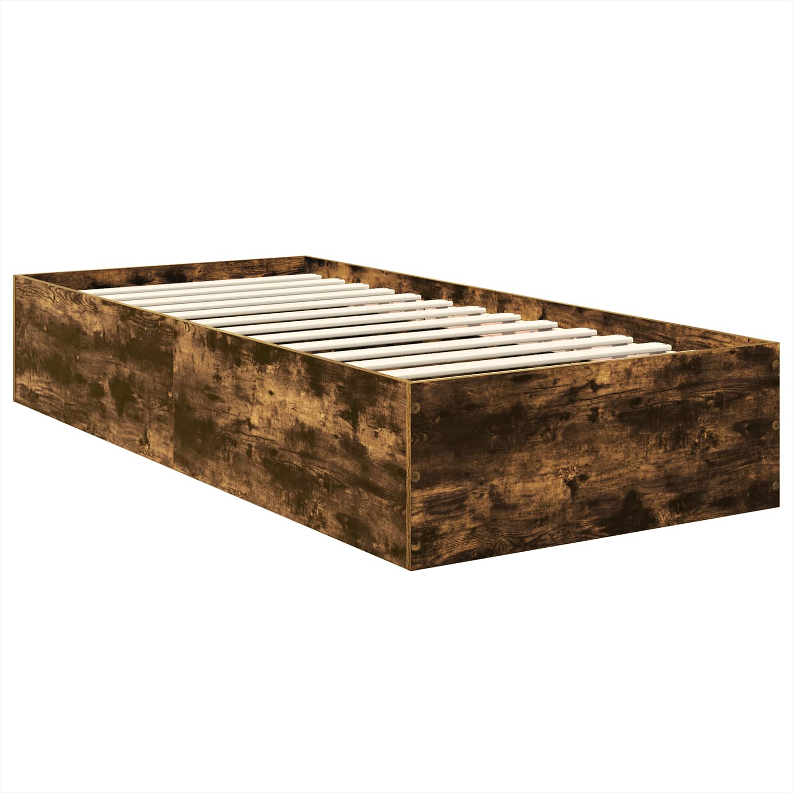 Bedframe met hoofdeinde Gerookt eiken 75 x 190 cm Bewerkt hout
