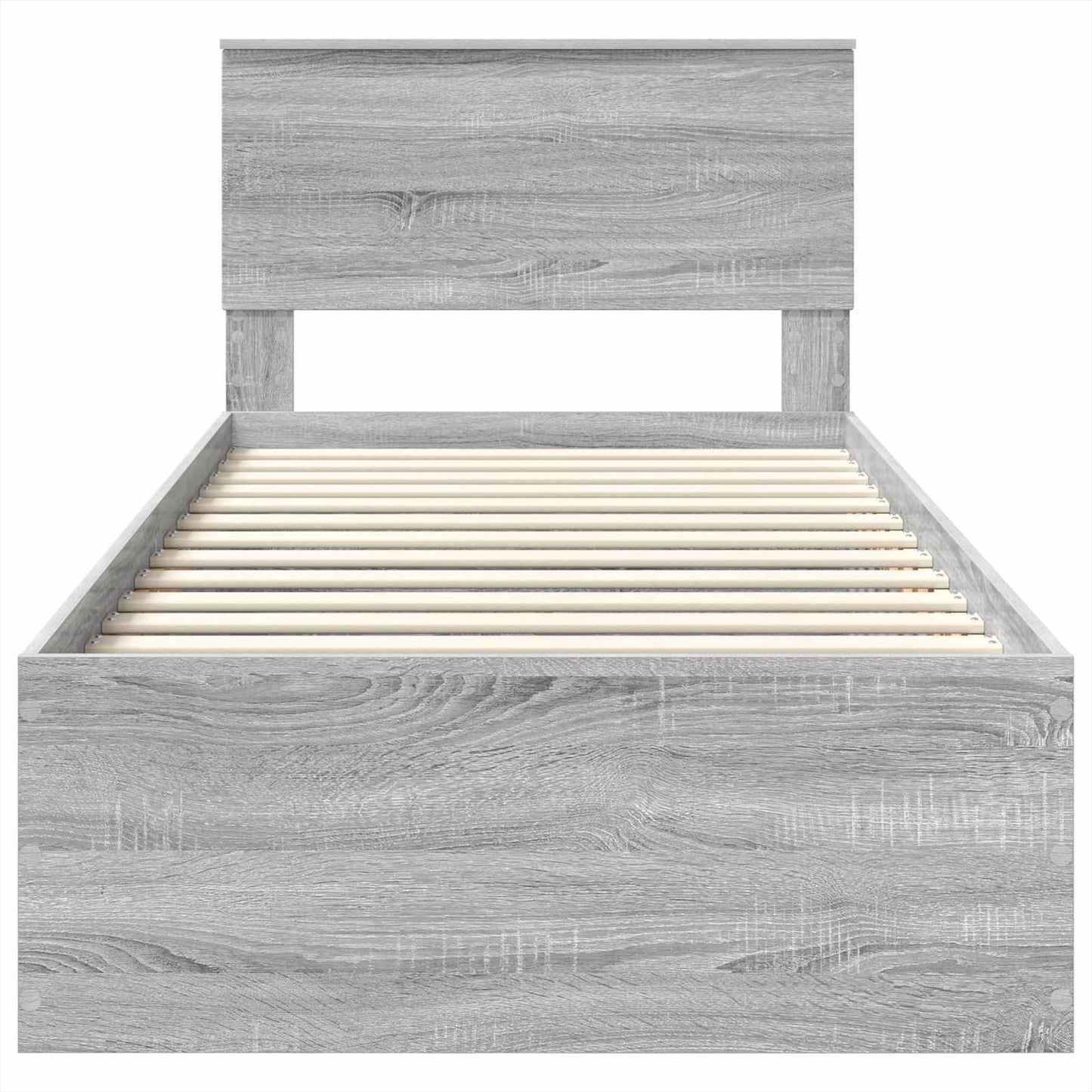 Bedframe met hoofdeinde Grijs Sonoma 75 x 190 cm Bewerkt hout