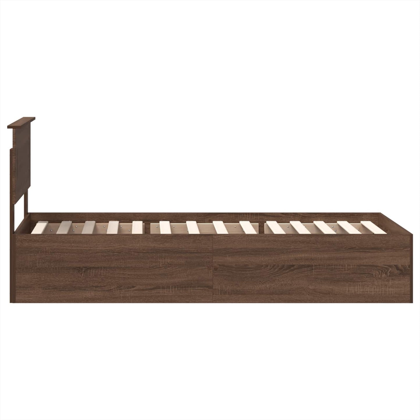 Bedframe met hoofdeinde Bruin Eiken 75 x 190 cm Bewerkt hout