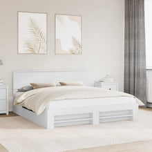 Bedframe met hoofdeinde Wit 200 x 200 cm Bewerkt hout