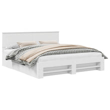 Bedframe met hoofdeinde Wit 200 x 200 cm Bewerkt hout