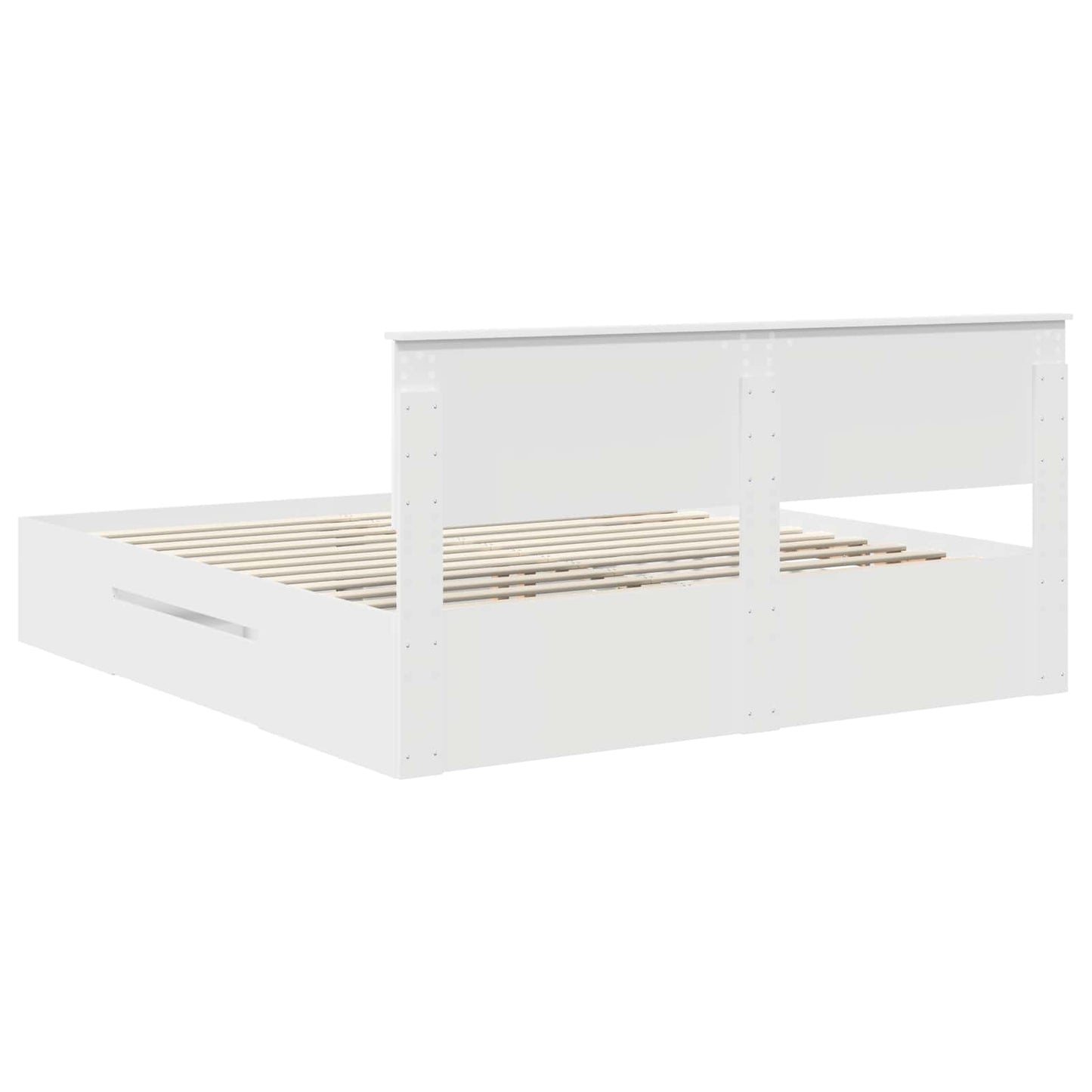 Bedframe met hoofdeinde Wit 200 x 200 cm Bewerkt hout