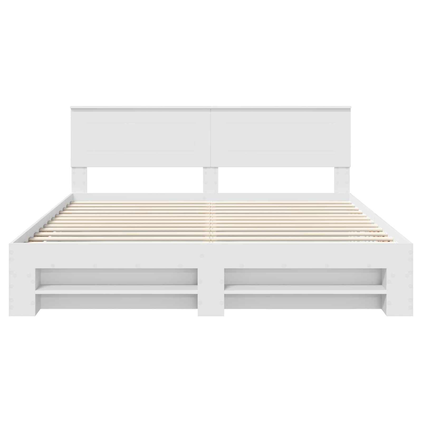 Bedframe met hoofdeinde Wit 200 x 200 cm Bewerkt hout