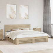 Bedframe Sonoma Eiken 200x200 cm bewerkt hout
