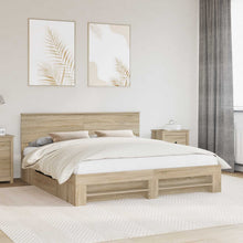 Bedframe met hoofdeinde Sonoma Eiken 200 x 200 cm Bewerkt hout