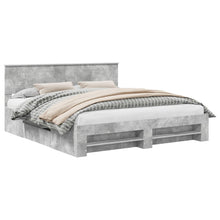 Bedframe met hoofdeinde Beton Grijs 200 x 200 cm Bewerkt hout