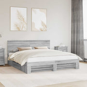 Bed frame with headboard Grey Sonoma 180 x 200 cm Engineered wood
