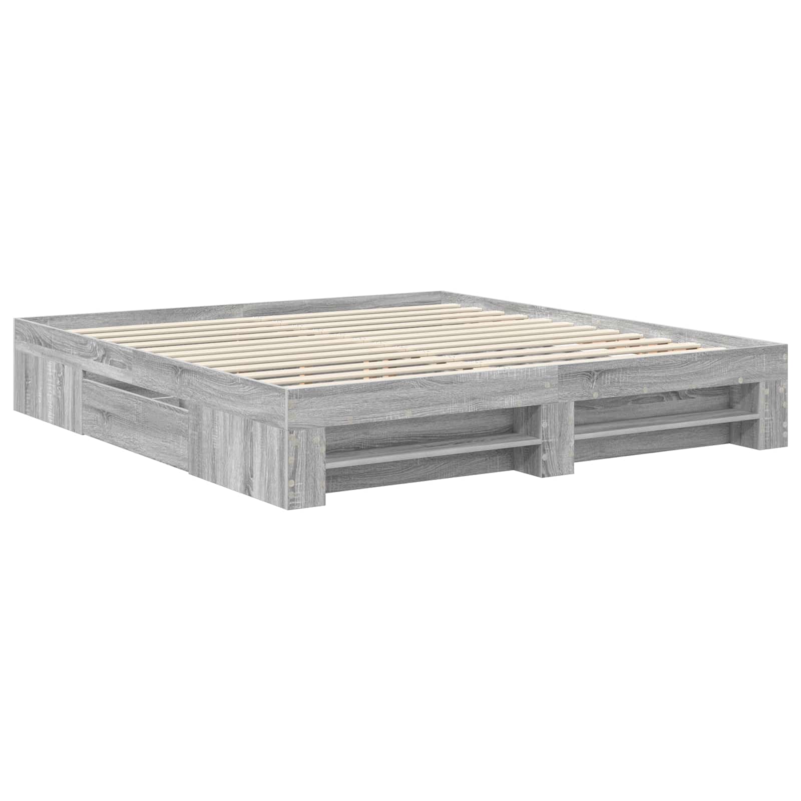 Bedframe met hoofdeinde Grijs Sonoma 180 x 200 cm Bewerkt hout