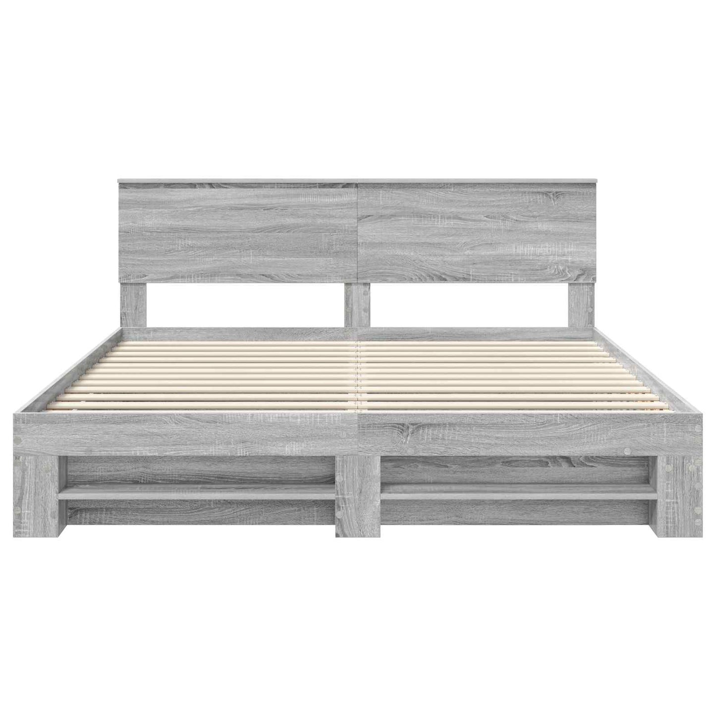 Bedframe met hoofdeinde Grijs Sonoma 180 x 200 cm Bewerkt hout