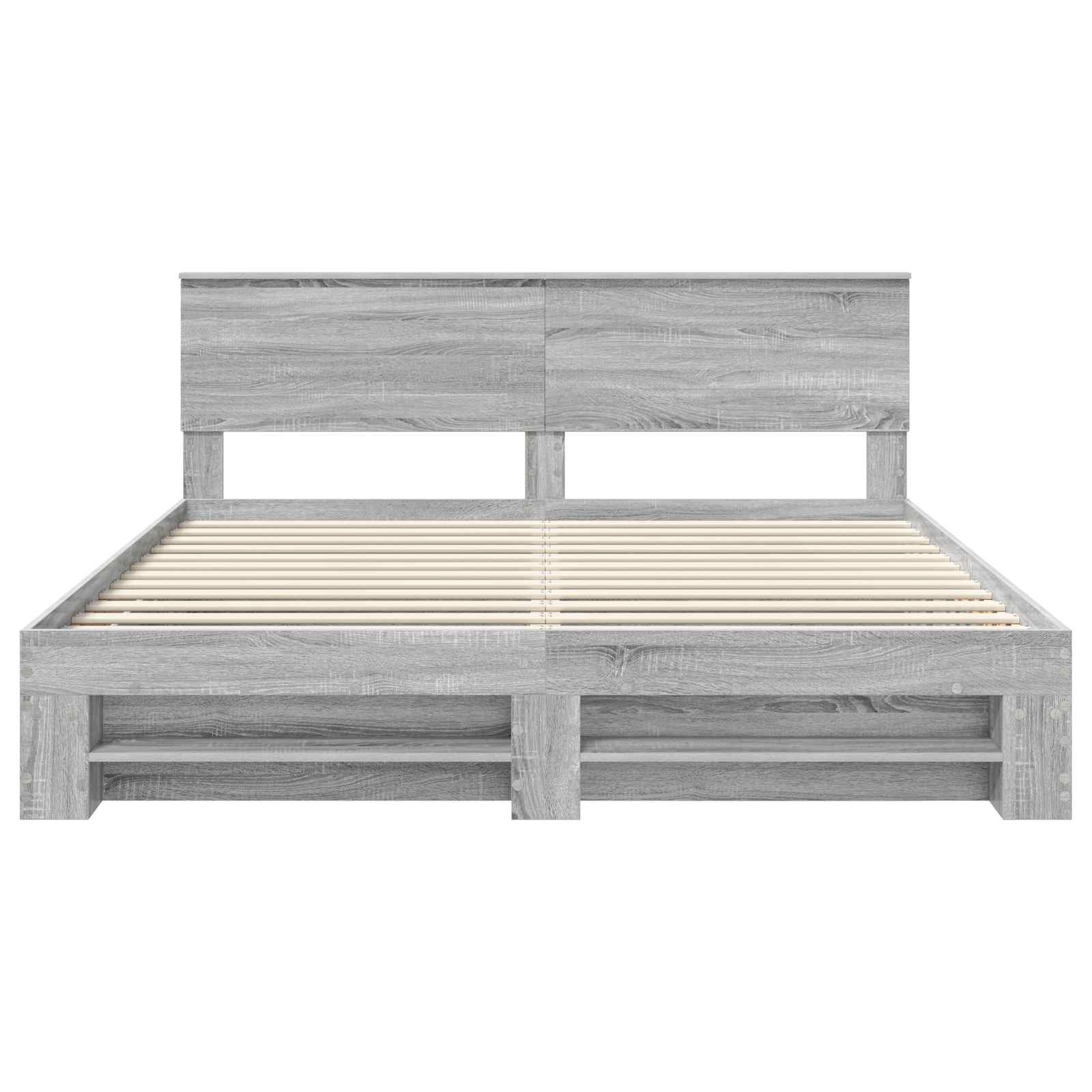Bedframe met hoofdeinde Grijs Sonoma 180 x 200 cm Bewerkt hout