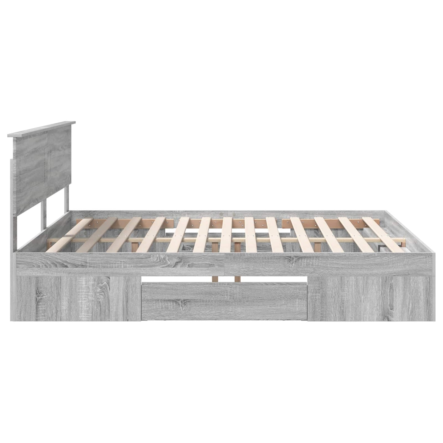 Bedframe met hoofdeinde Grijs Sonoma 180 x 200 cm Bewerkt hout