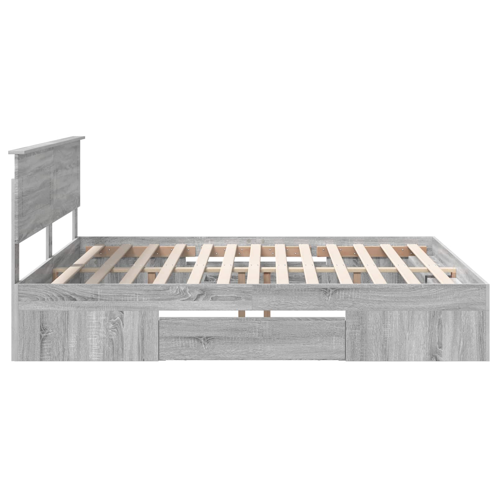 Bedframe met hoofdeinde Grijs Sonoma 180 x 200 cm Bewerkt hout