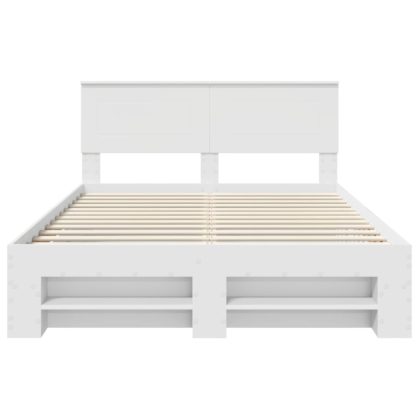 Bedframe met hoofdeinde Wit 150 x 200 cm Bewerkt hout