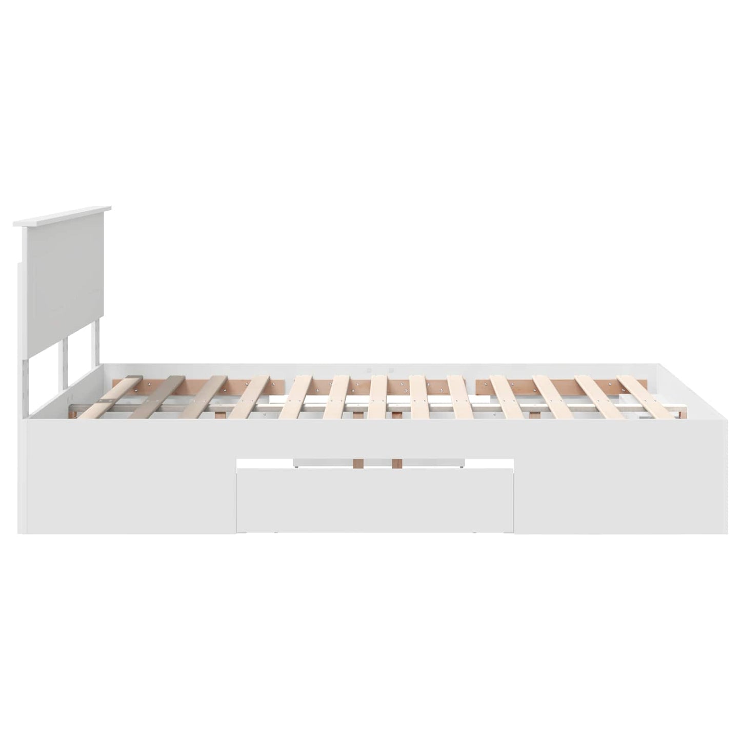 Bedframe met hoofdeinde Wit 150 x 200 cm Bewerkt hout