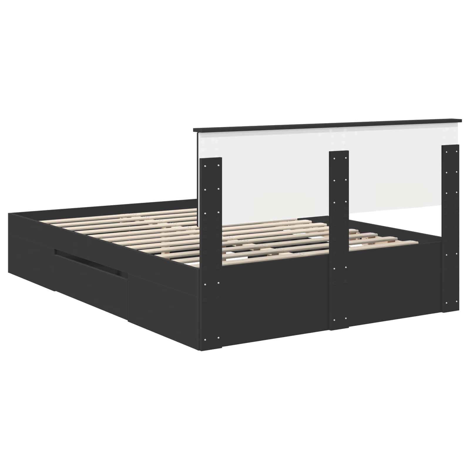 Bedframe met hoofdeinde Zwart 150 x 200 cm Bewerkt hout