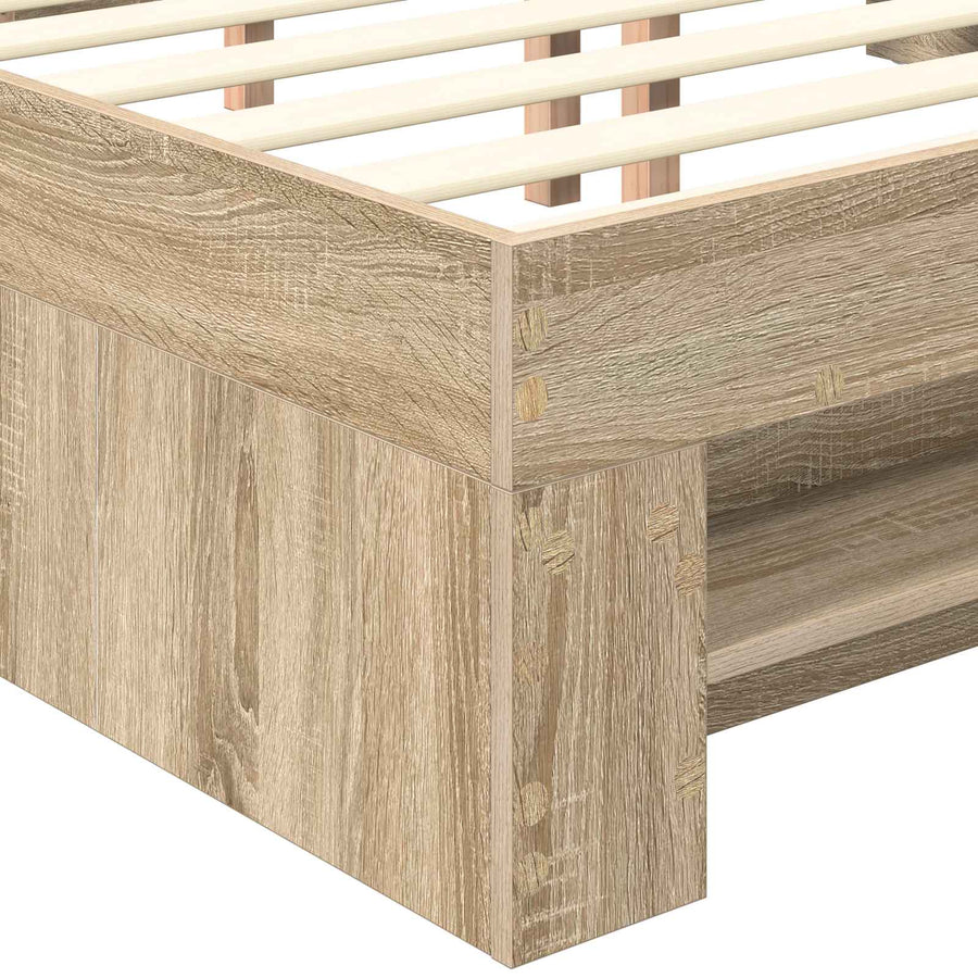 Bedframe met hoofdeinde Sonoma Eiken 150 x 200 cm Bewerkt hout