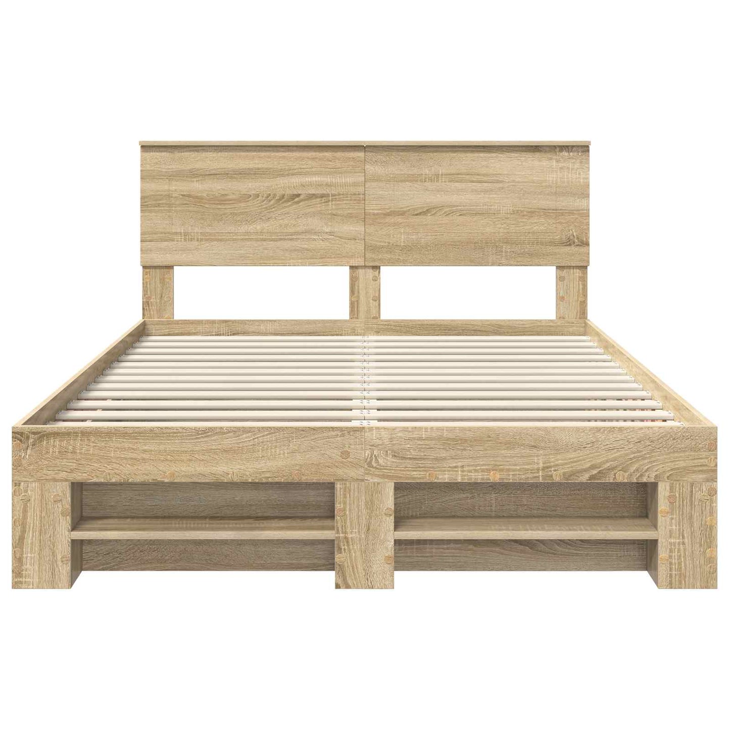 Bedframe met hoofdeinde Sonoma Eiken 150 x 200 cm Bewerkt hout
