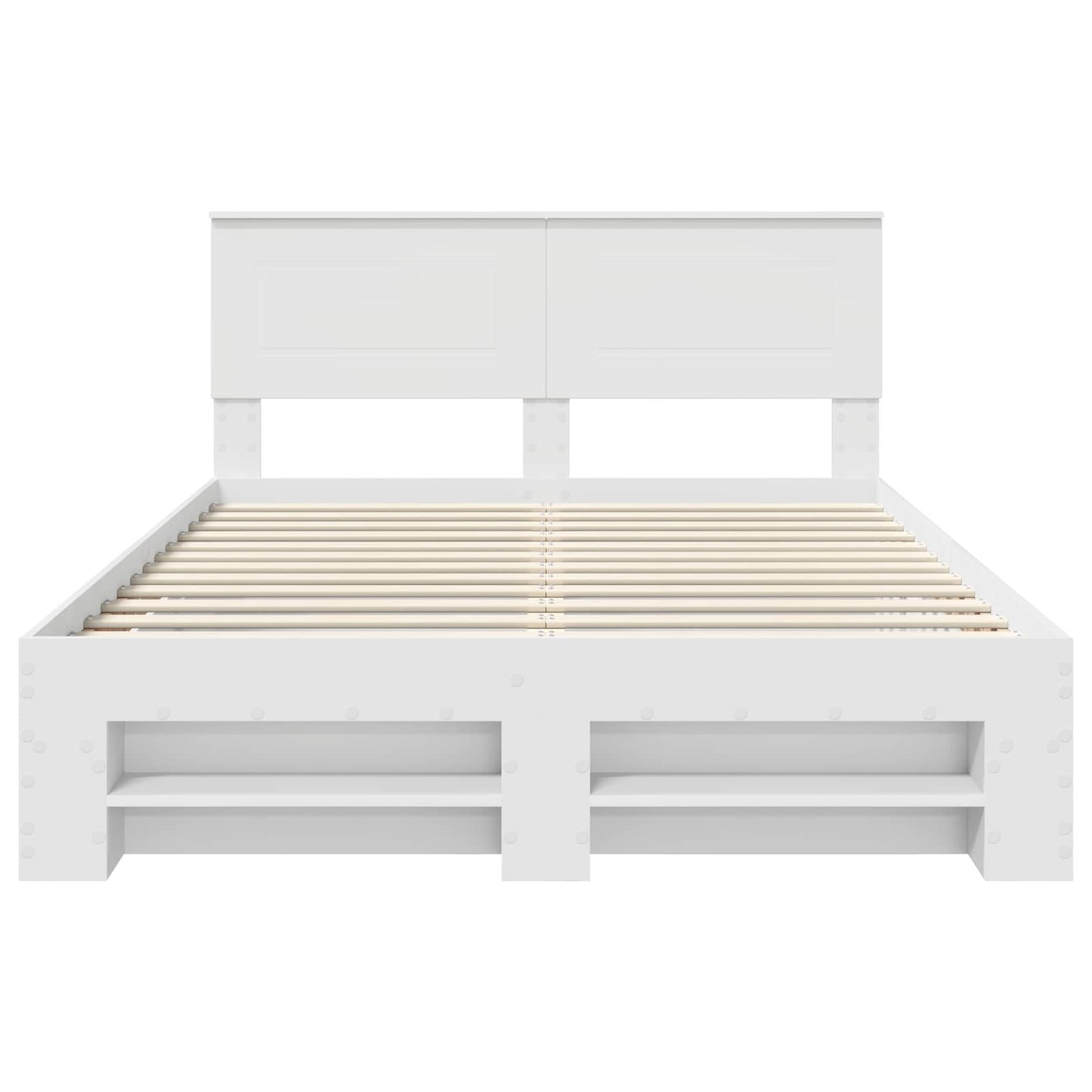 Bedframe met hoofdeinde Wit 140 x 200 cm Bewerkt hout