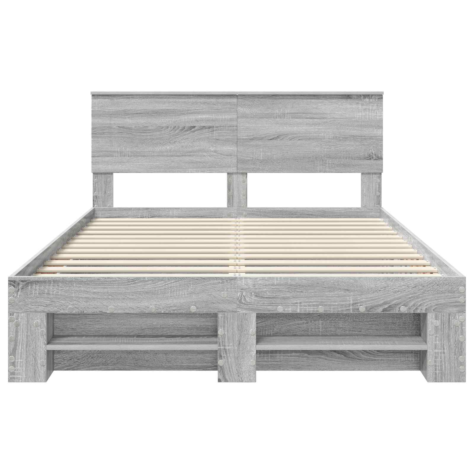 Bedframe met hoofdeinde Grijs Sonoma 140 x 200 cm Bewerkt hout