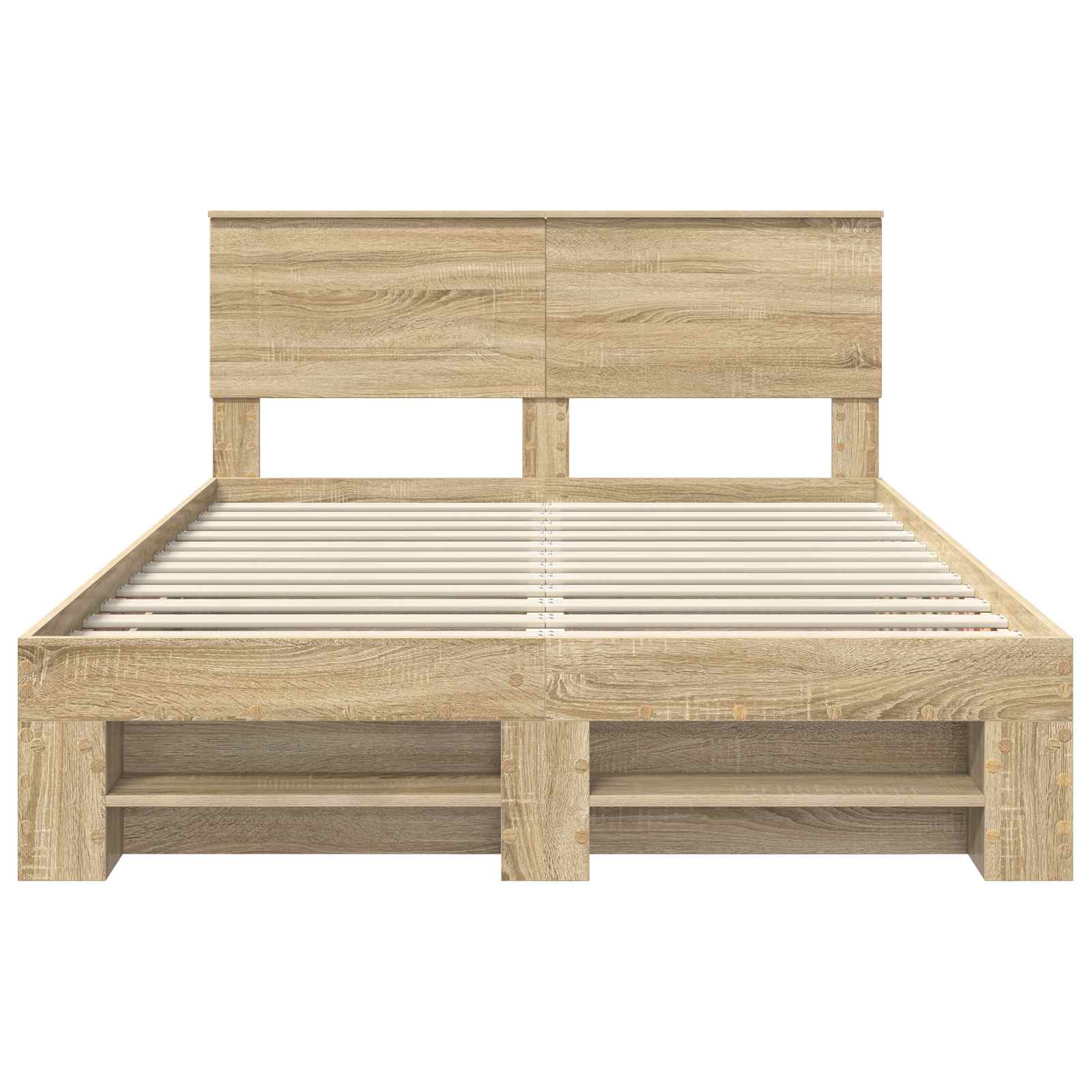 Bedframe met hoofdeinde Sonoma Eiken 140 x 200 cm Bewerkt hout