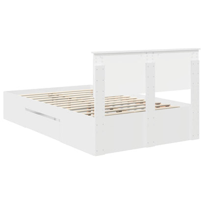 Bedframe met hoofdeinde Wit 137 x 203 cm Bewerkt hout