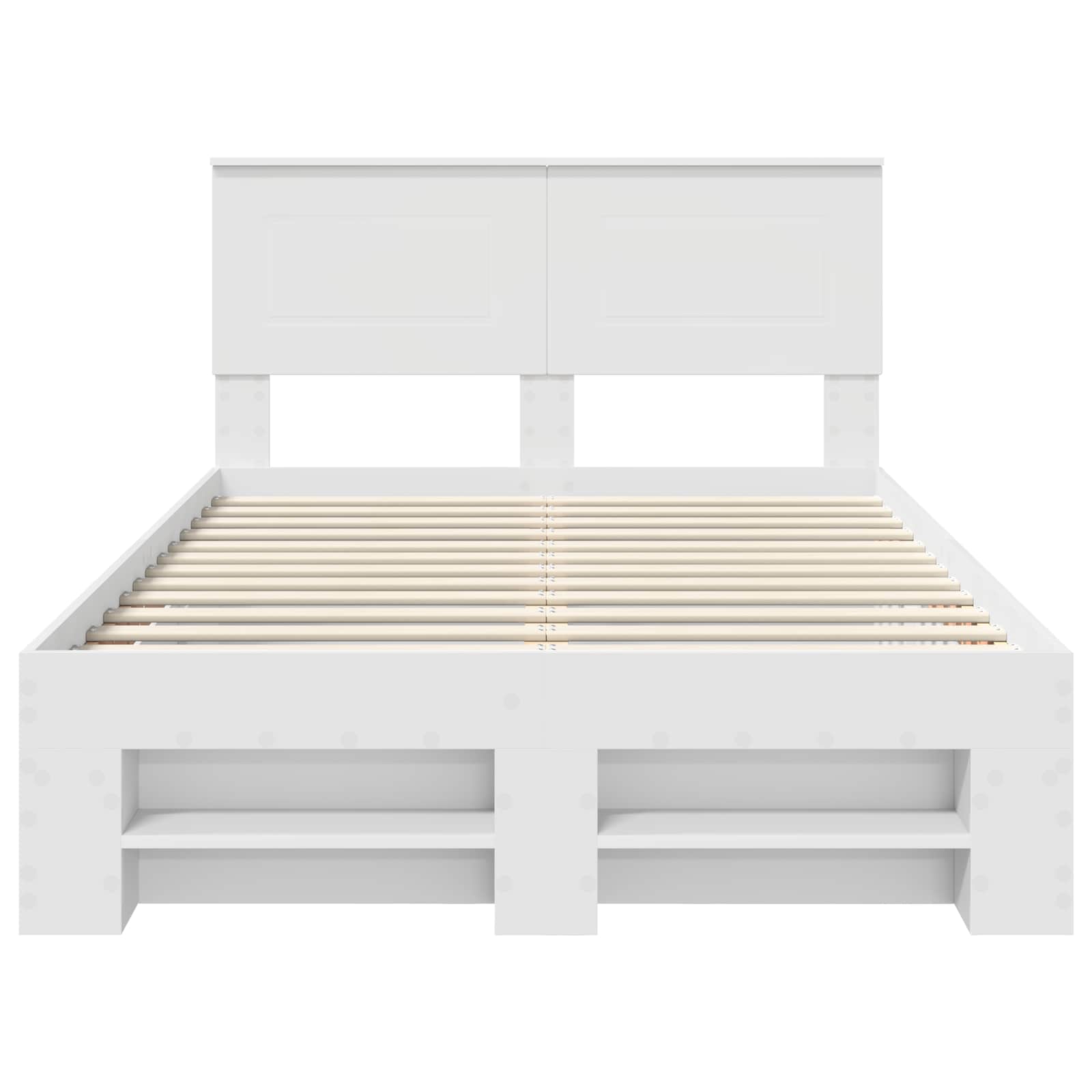 Bedframe met hoofdeinde Wit 137 x 203 cm Bewerkt hout
