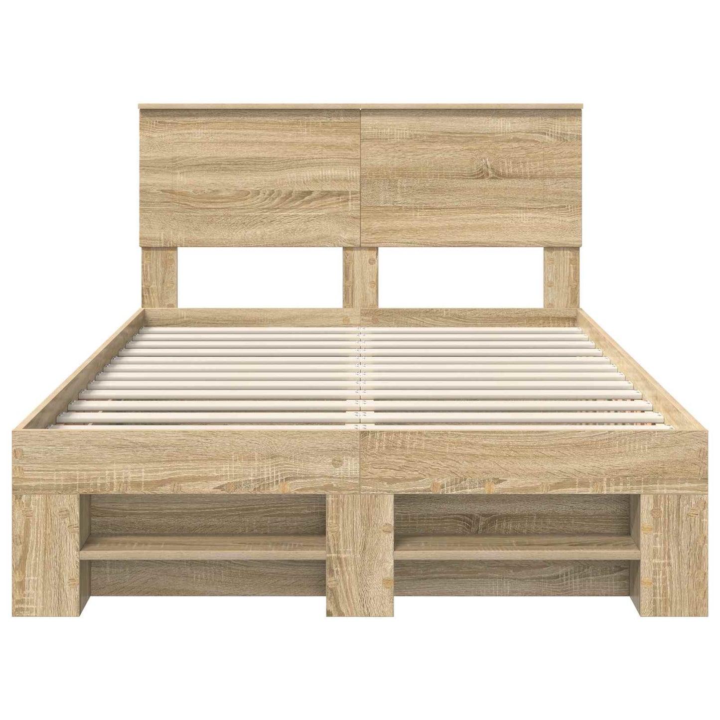 Bedframe met hoofdeinde Sonoma Eiken 137 x 203 cm Bewerkt hout