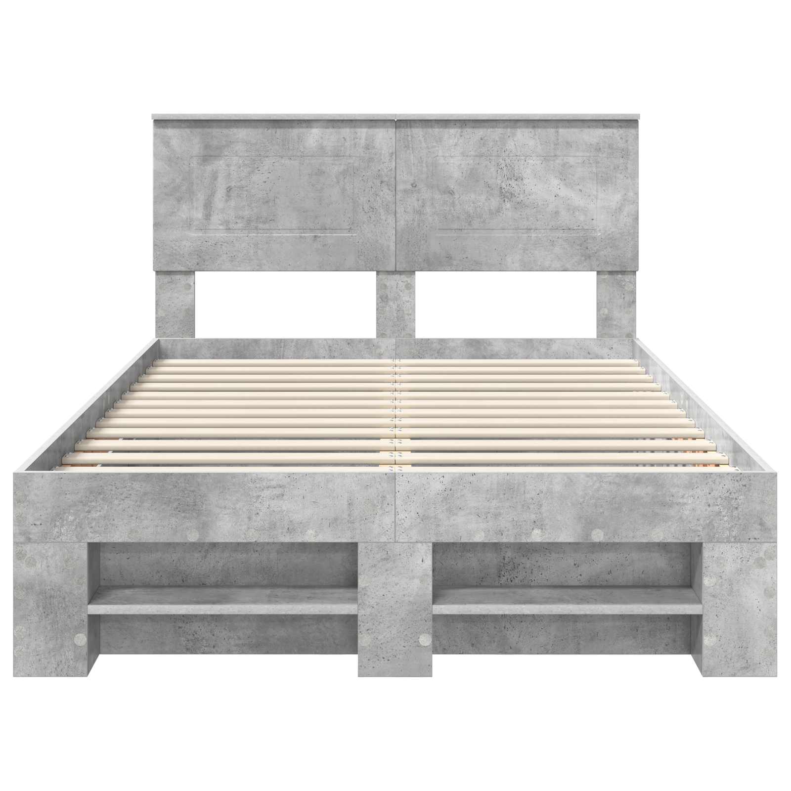 Bedframe met hoofdeinde Beton Grijs 137 x 203 cm Bewerkt hout