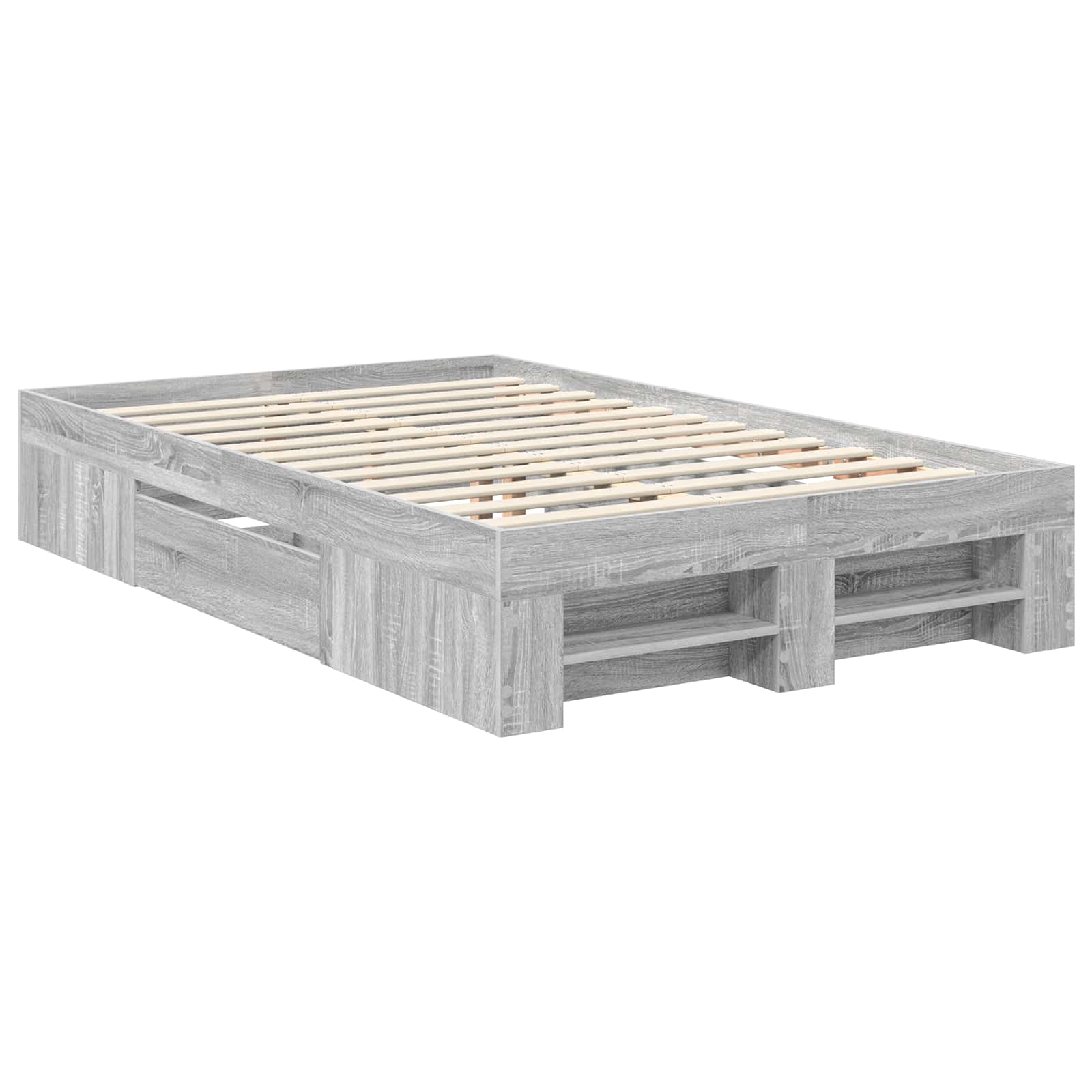 Bedframe met hoofdeinde Grijs Sonoma 137 x 203 cm Bewerkt hout