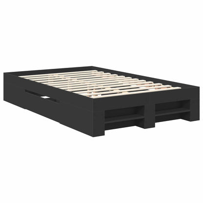 Bedframe met hoofdeinde Zwart 120 x 200 cm Bewerkt hout