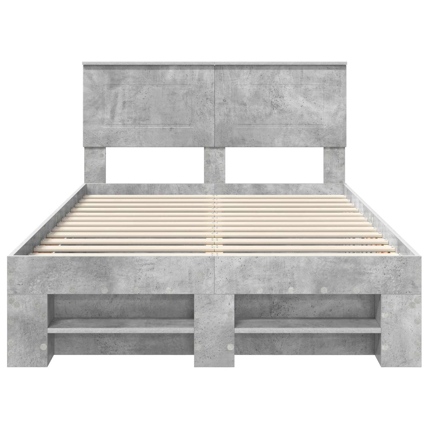 Bedframe met hoofdeinde Beton Grijs 120 x 200 cm Bewerkt hout