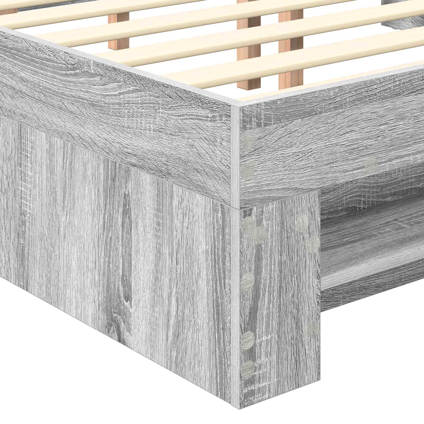 Bedframe met hoofdeinde Grijs Sonoma 120 x 200 cm Bewerkt hout