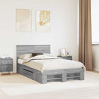 Bedframe 120x200 cm grijs bewerkt hout