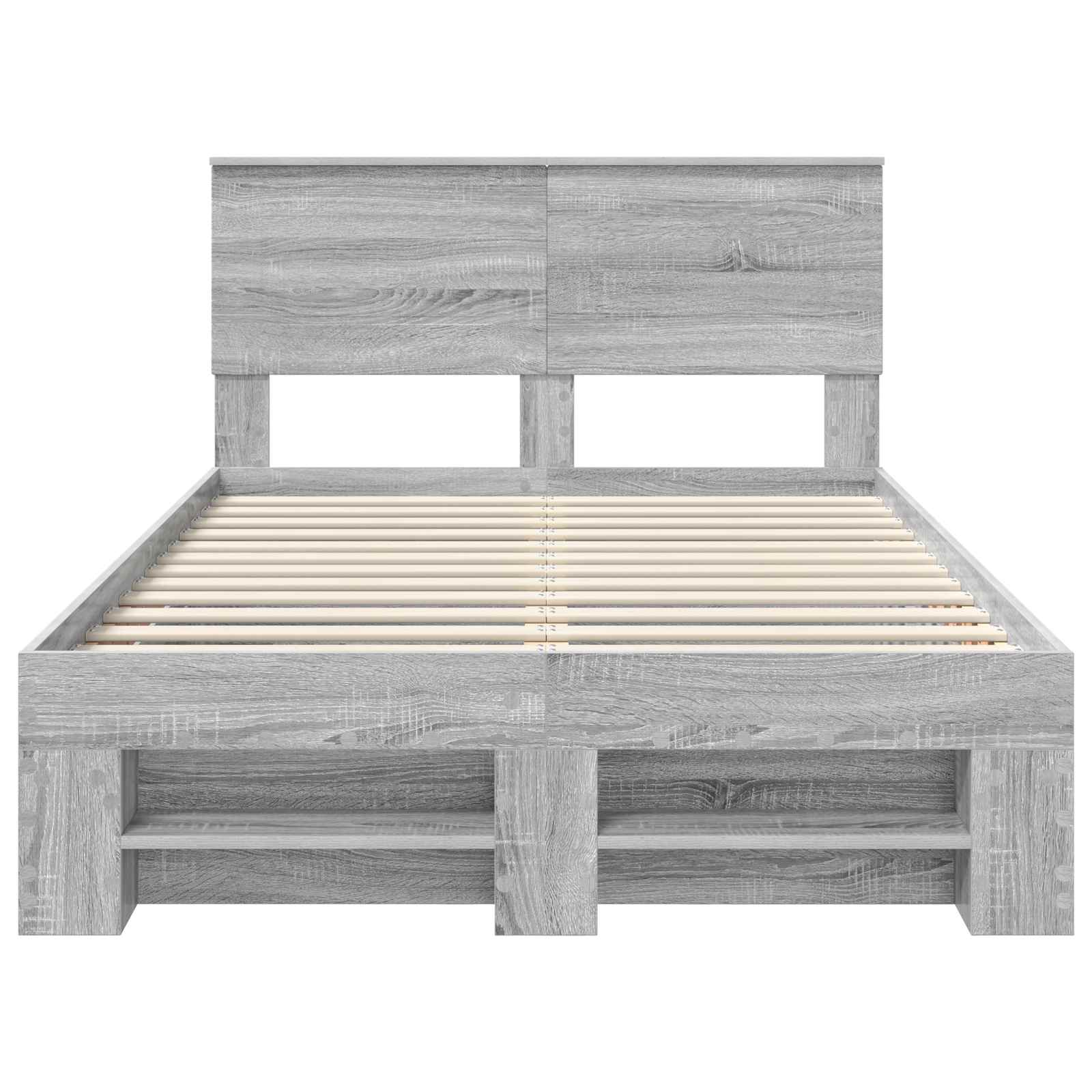 Bedframe met hoofdeinde Grijs Sonoma 120 x 200 cm Bewerkt hout