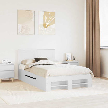 Bedframe met hoofdeinde Wit 120 x 200 cm Bewerkt hout