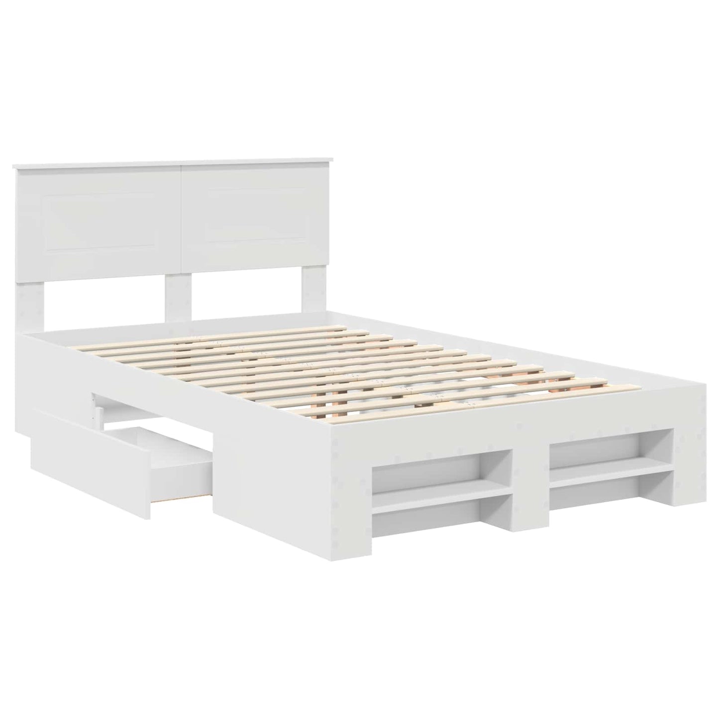 Bedframe met hoofdeinde Wit 120 x 200 cm Bewerkt hout