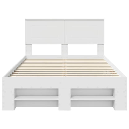 Bedframe met hoofdeinde Wit 120 x 200 cm Bewerkt hout
