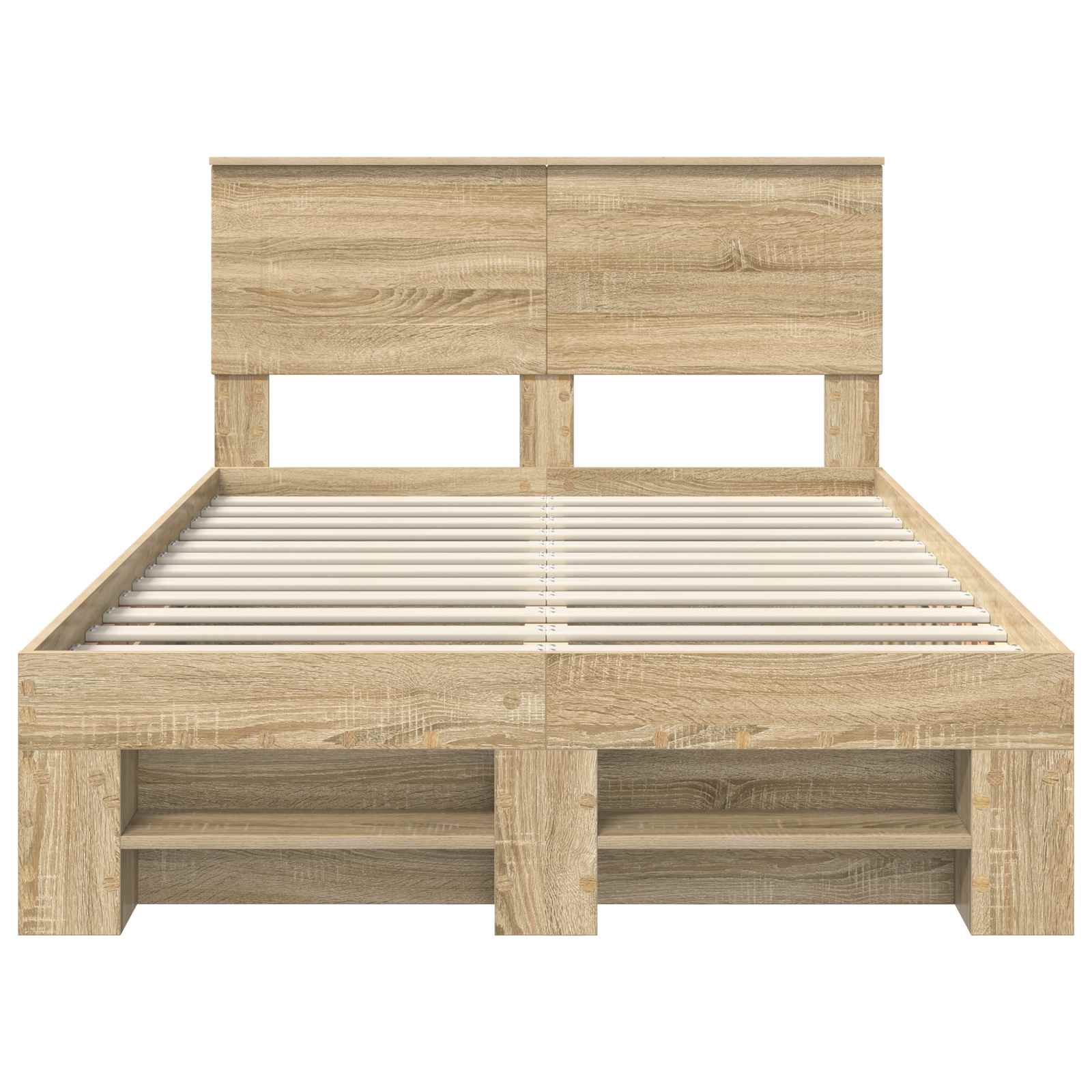 Bedframe met hoofdeinde Sonoma Eiken 120 x 200 cm Bewerkt hout