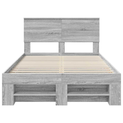 Bedframe met hoofdeinde Grijs Sonoma 120 x 200 cm Bewerkt hout